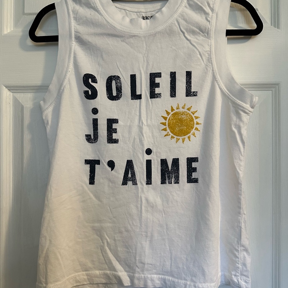White and Black Tank Top Soleil Je T'aime